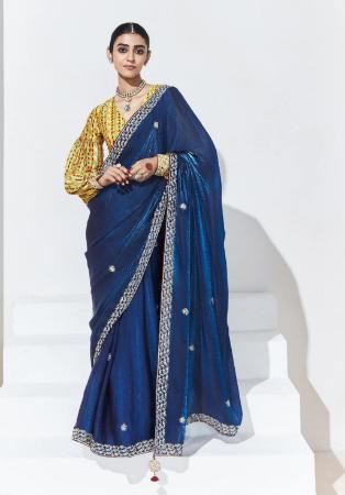 Picture of Good Looking Organza Midnight Blue Saree