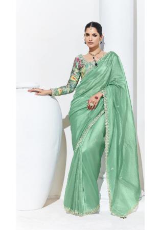 Picture of Beautiful Organza Dark Sea Green Saree