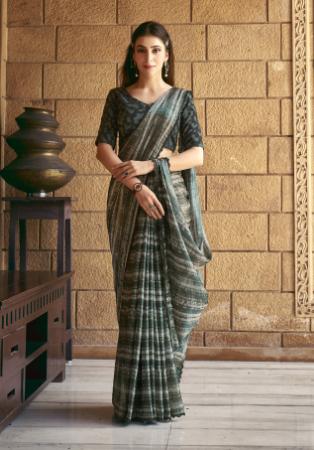 Picture of Well Formed Satin & Silk Medium Sea Green Saree