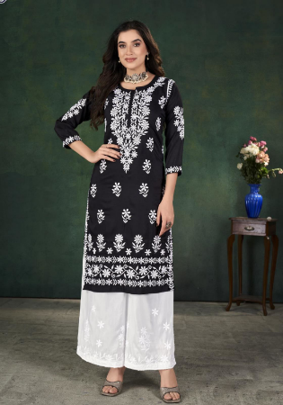 Picture of Splendid Chiffon Black Kurtis & Tunic