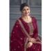 Picture of Appealing Silk Maroon Straight Cut Salwar Kameez