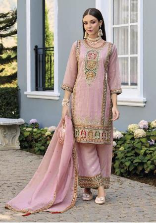 Picture of Superb Organza Rosy Brown Readymade Salwar Kameez