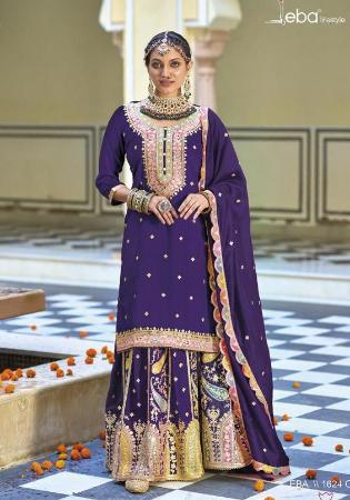 Picture of Chiffon Dark Slate Blue Readymade Salwar Kameez