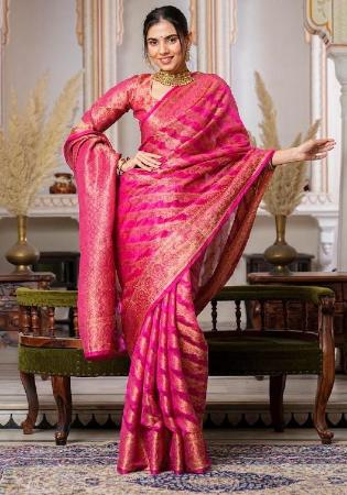 Picture of Fine Organza Deep Pink Saree