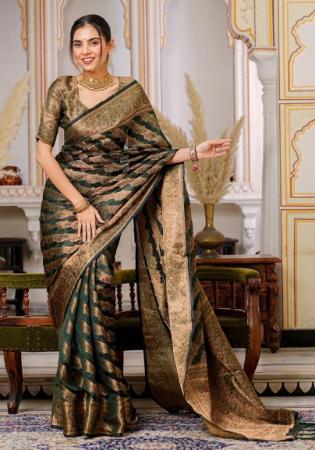 Picture of Statuesque Organza Dark Olive Green Saree