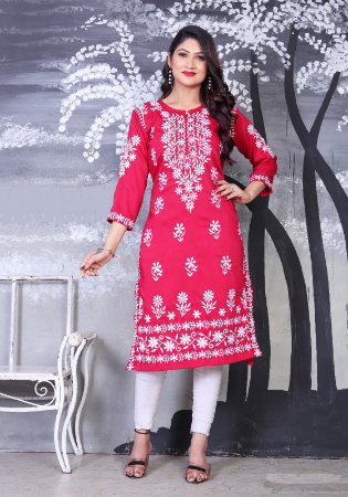 Picture of Shapely Silk Light Coral Kurtis & Tunic