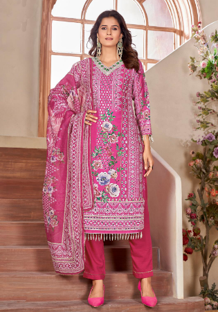 Picture of Pleasing Chiffon Rosy Brown Readymade Salwar Kameez