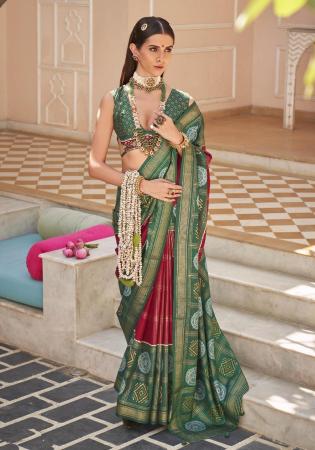 Picture of Good Looking Silk Indian Red Saree