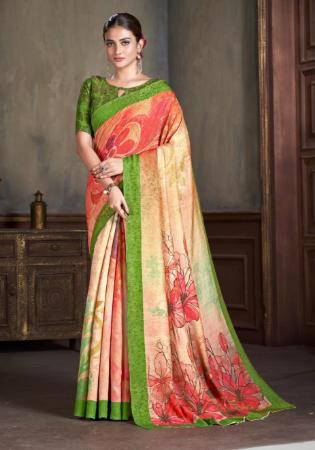 Picture of Bewitching Silk Dark Salmon Saree