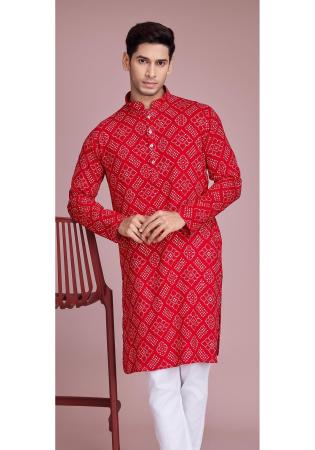 Picture of Alluring Rayon Crimson Kurtas