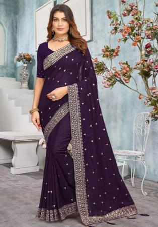 Picture of Gorgeous Georgette Purple Saree