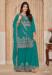 Picture of Lovely Chiffon Teal Straight Cut Salwar Kameez