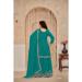 Picture of Lovely Chiffon Teal Straight Cut Salwar Kameez