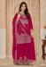 Picture of Bewitching Chiffon Dark Red Straight Cut Salwar Kameez