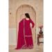 Picture of Bewitching Chiffon Dark Red Straight Cut Salwar Kameez