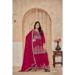 Picture of Bewitching Chiffon Dark Red Straight Cut Salwar Kameez