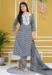 Picture of Rayon & Cotton Slate Grey Readymade Salwar Kameez