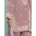 Picture of Lovely Silk Rosy Brown Straight Cut Salwar Kameez