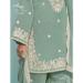 Picture of Sublime Silk Cadet Blue Straight Cut Salwar Kameez