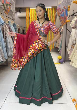 Picture of Gorgeous Cotton Sea Green Readymade Lehenga Choli