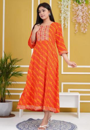 Picture of Delightful Rayon & Cotton Crimson Kurtis And Tunic