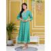 Picture of Rayon & Cotton Medium Aqua Marine Kurtis And Tunic