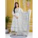 Picture of Rayon & Cotton White Readymade Salwar Kameez