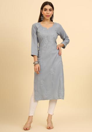 Picture of Resplendent Cotton Light Slate Grey Kurtis & Tunic