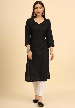 Picture of Classy Cotton Black Kurtis & Tunic