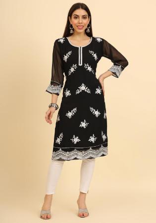 Picture of Comely Georgette Black Kurtis & Tunic