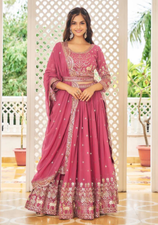 Picture of Graceful Georgette Indian Red Readymade Lehenga Choli