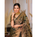 Picture of Good Looking Organza Dark Olive Green Saree