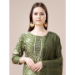 Picture of Rayon Dark Olive Green Readymade Salwar Kameez