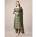 Picture of Rayon Dark Olive Green Readymade Salwar Kameez