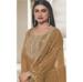 Picture of Organza Dark Khaki Straight Cut Salwar Kameez