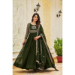 Picture of Excellent Georgette Dark Olive Green Readymade Gown