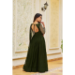 Picture of Excellent Georgette Dark Olive Green Readymade Gown