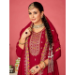 Picture of Graceful Georgette Maroon Straight Cut Salwar Kameez