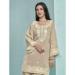 Picture of Alluring Silk Beige Straight Cut Salwar Kameez