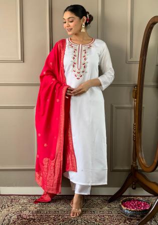 Picture of Splendid Chiffon White Readymade Salwar Kameez