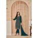 Picture of Georgette Dark Green Straight Cut Salwar Kameez