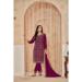 Picture of Superb Georgette Maroon Straight Cut Salwar Kameez