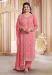 Picture of Chiffon & Silk Pale Violet Red Straight Cut Salwar Kameez