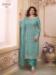 Picture of Chiffon & Silk Cadet Blue Straight Cut Salwar Kameez