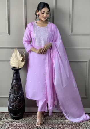 Picture of Lovely Chiffon Rosy Brown Readymade Salwar Kameez