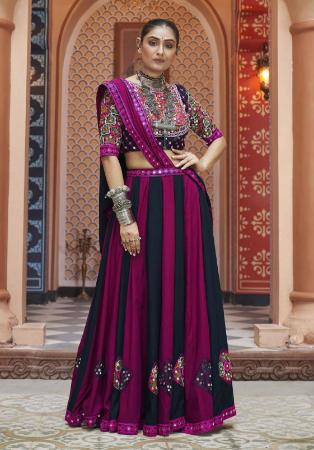 Picture of Exquisite Rayon Dark Magenta Lehenga Choli