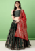 Picture of Well Formed Silk Dark Olive Green Lehenga Choli