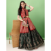 Picture of Well Formed Silk Dark Olive Green Lehenga Choli