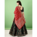 Picture of Well Formed Silk Dark Olive Green Lehenga Choli