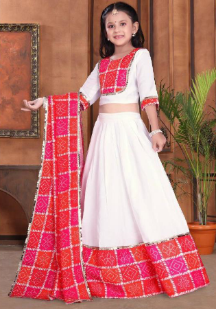 Picture of Comely Chiffon White Kids Lehenga Choli